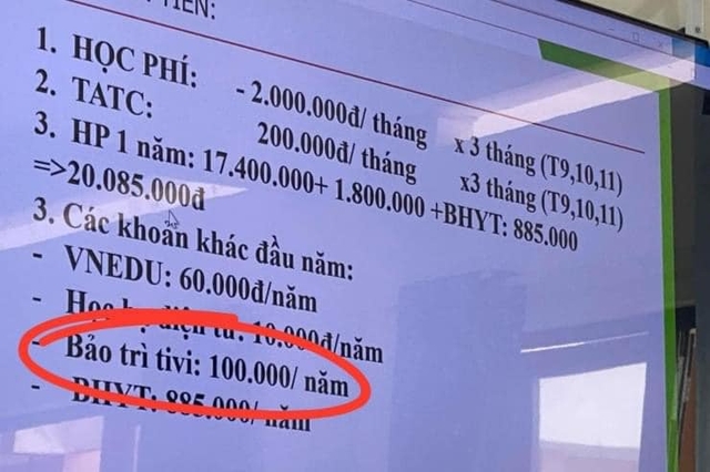 Trường học ở Đồng Nai thu tiền bảo trì tivi 100 nghìn đồng/học sinh: Sở GD&ĐT vào cuộc - Ảnh 1.