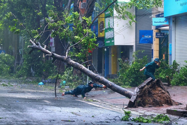 Sức gió tại Hà Nội bắt đầu mạnh nhất, gió rít liên hồi kéo dài đến khi nào? - Ảnh 1.