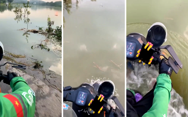 Tứ bề là nước, tài xế vẫn vô tư chở khách "qua sông": Là xe điện đi xa nhất Việt Nam, sản xuất ở TP.HCM- Ảnh 1.