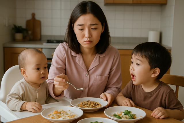 Bận đút cho con nên chưa ăn cơm, người phụ nữ chạnh lòng nhìn chồng và mẹ chồng rảnh rỗi bấm điện thoại- Ảnh 1.