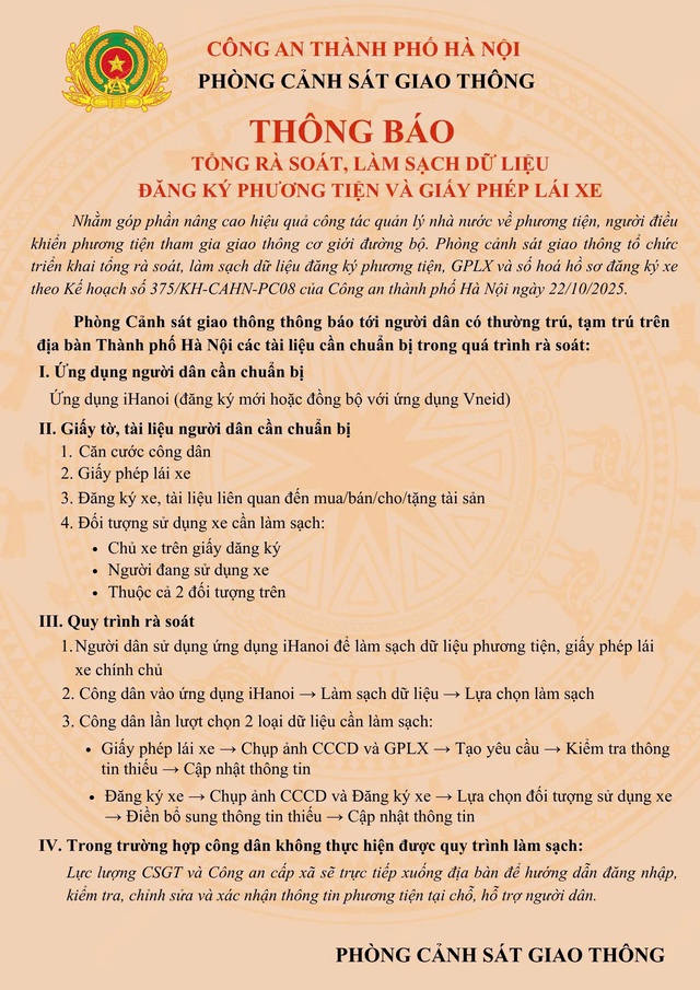 CSGT Hà Nội yêu cầu tất cả người dân cần làm ngay việc này- Ảnh 1.