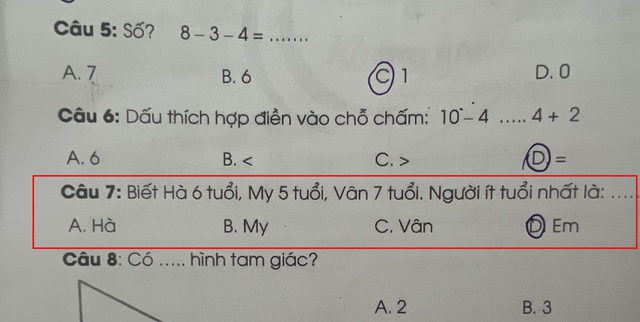 B&agrave;i To&aacute;n lớp 1 khiến phụ huynh &ldquo;nhức đầu&rdquo;, con l&agrave;m sai nhưng nghe lời giải th&iacute;ch th&igrave; kh&ocirc;ng nỡ giận - Ảnh 1.