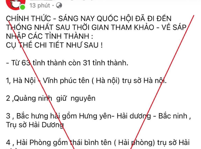 Bị phạt vì đăng thông tin sai lệch về sáp nhập tỉnh thành - Ảnh 1.