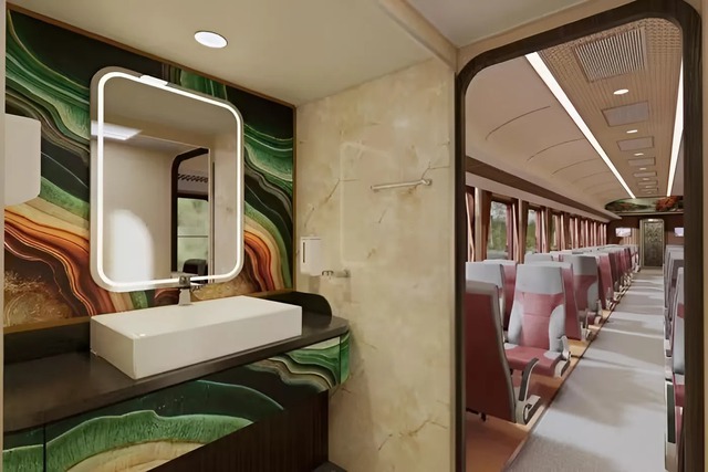 Soi toa tàu hạng sang "Hoa Phượng Đỏ" đang gây sốt: Ghế ngồi sofa, wifi miễn phí, quầy bar với nhạc công - Ảnh 11.