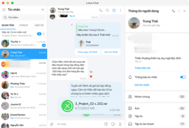 Đây là tính năng Lotus Chat cung cấp miễn phí dù app chat khác
