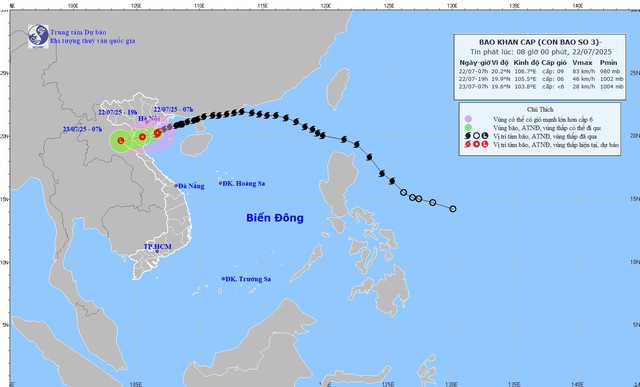 Bão số 3 đã tiến thẳng vào đất liền, 2 tỉnh nào sẽ chịu tác động gió bão mạnh nhất? - Ảnh 1.
