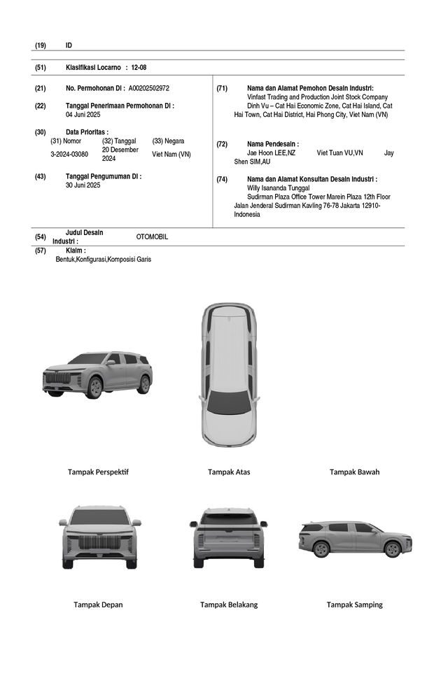 Limousine của VinFast chưa ra mắt được đăng ký bản quyền ở nước hàng xóm: Người Việt nào thiết kế? - Ảnh 1.