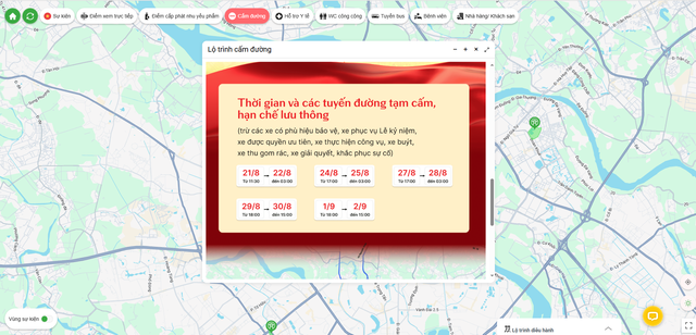 Bản đồ thời gian thực xem các tuyến phố, khu vực tiến hành CẤM ĐƯỜNG: Không cần 'học thuộc lòng' nữa! - Ảnh 1.