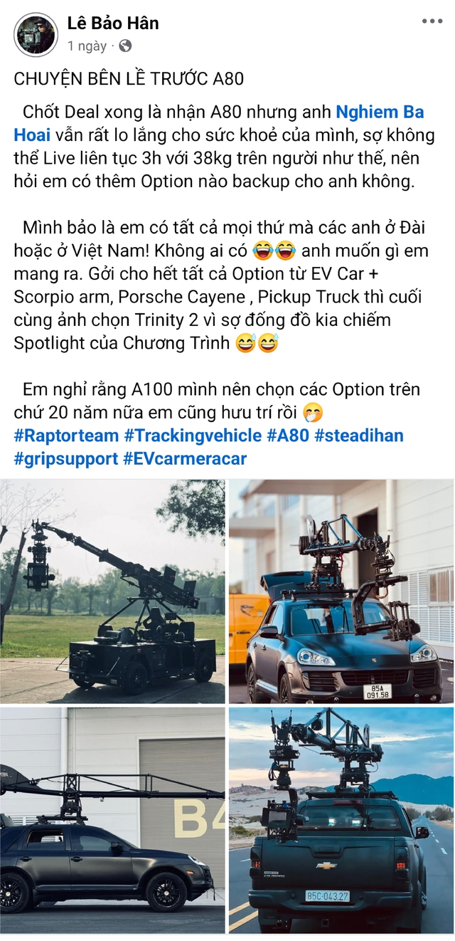 Dàn xe camera khủng của Lê Bảo Hân sẵn sàng phục vụ A80: Đoàn làm phim Fast - Ảnh 1.