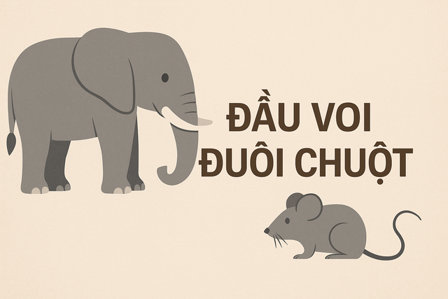 C&acirc;u n&agrave;o diễn đạt &yacute; nghĩa "đầu voi, đu&ocirc;i chuột"? - Ảnh 1.