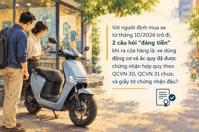 Từ ng&agrave;y 9/10/2026, đi mua xe m&aacute;y điện được kiểm tra 2 chuẩn kỹ thuật mới - Ảnh 2.