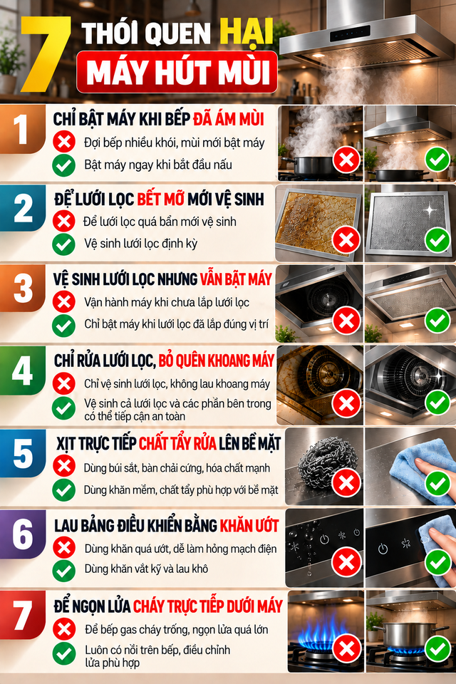 7 thói quen hại máy hút mùi nhất - Ảnh 2.