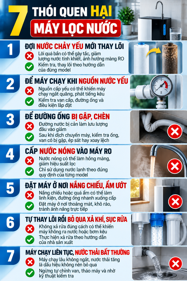 7 th&oacute;i quen hại m&aacute;y lọc nước bậc nhất - Ảnh 2.