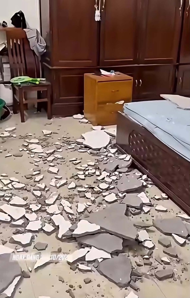 Đang ngủ th&igrave; nghe &acirc;m thanh lạ tr&ecirc;n m&aacute;i nh&agrave;, cảnh tượng sau đ&oacute; khiến đ&ocirc;i vợ chồng ở Hải Ph&ograve;ng hoảng hốt - Ảnh 1.
