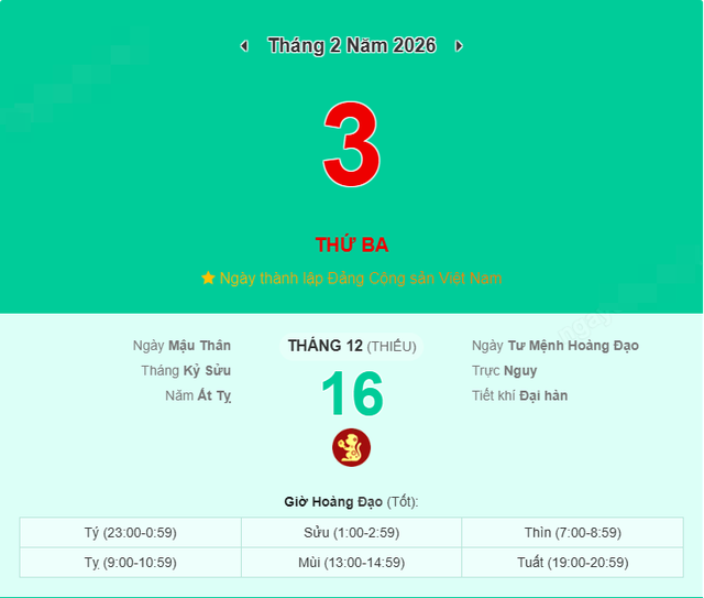 Lịch &acirc;m v&agrave; giờ ho&agrave;ng đạo h&ocirc;m nay: Dự b&aacute;o nhịp ng&agrave;y 3/2 &ndash; Đừng bỏ qua chi tiết n&agrave;y - Ảnh 1.