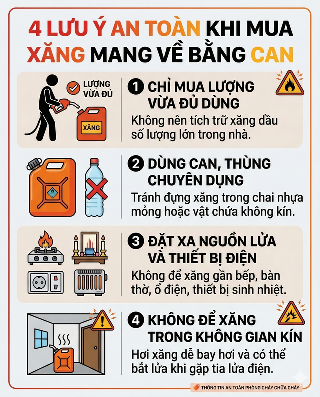 Xăng tăng giá mạnh, người dân mua trích trữ trong thùng, can mang về có bị xử phạt? - Ảnh 4.