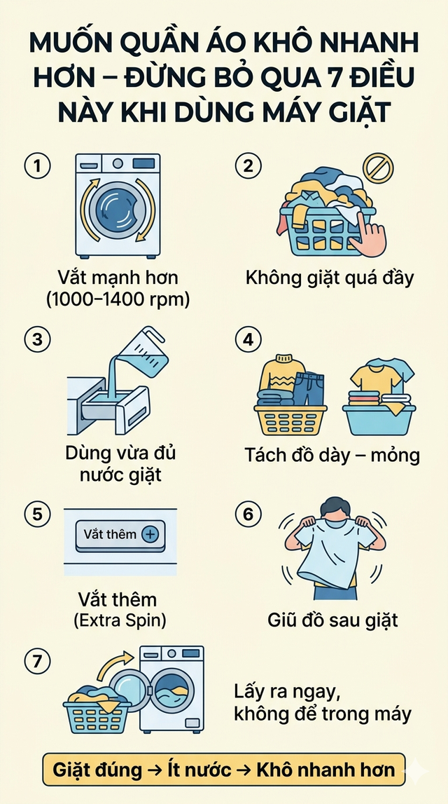 Muốn quần áo khô nhanh hơn, hãy làm thế này với máy giặt: Ai cũng làm được - Ảnh 4.