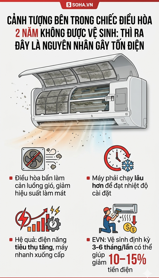 Cảnh tượng bên trong chiếc điều hòa 2 năm không được vệ sinh: Thì ra đây là nguyên nhân gây tốn điện - Ảnh 3.