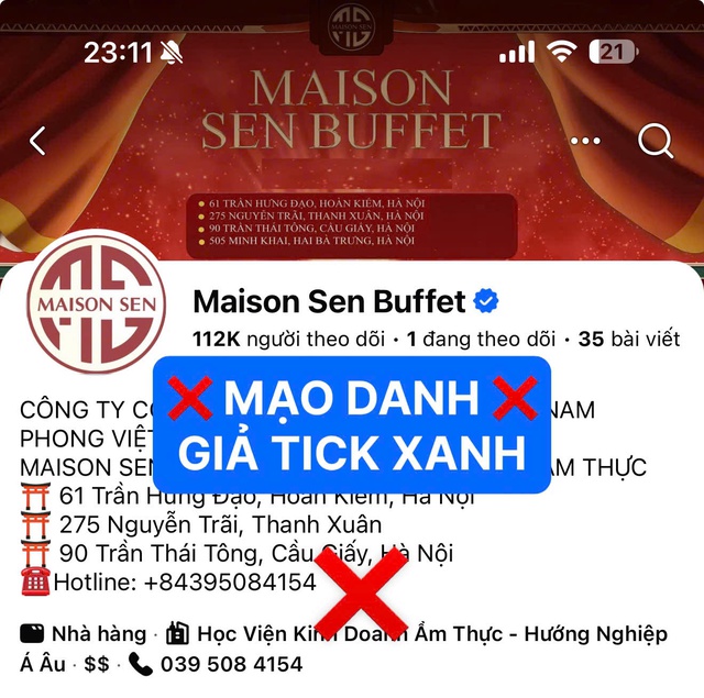 Cảnh báo lừa đảo liên quan đến chuỗi nhà hàng Buffet nổi tiếng Hà Nội - Ảnh 2.