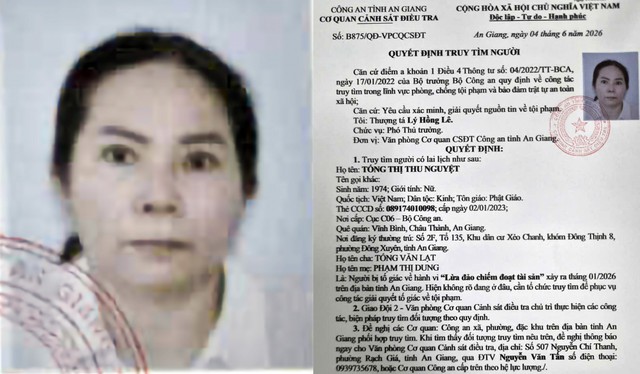 Ra quyết định truy tìm Tống Thị Thu Nguyệt SN 1974 - Ảnh 1.