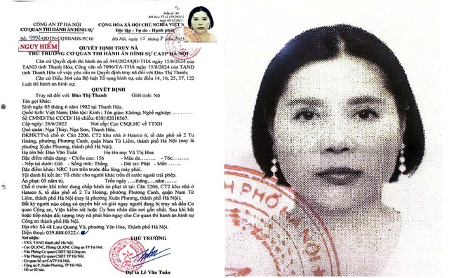 Ra quyết định truy nã Đào Thị Thanh SN 1982 - Ảnh 1.