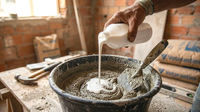 Lý do thợ xây thêm 'chất lỏng trắng' vào xi măng: Bí quyết tăng độ bám chỉ người trong nghề mới rõ - Ảnh 1.