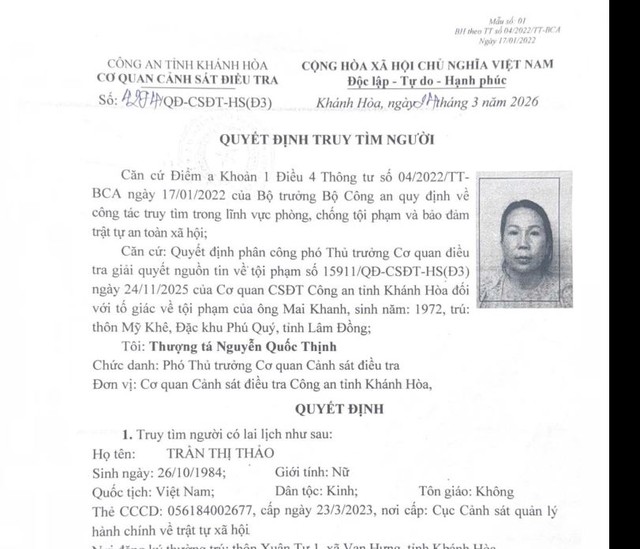 Truy tìm người tên Trần Thị Thảo SN 1984 - Ảnh 1.