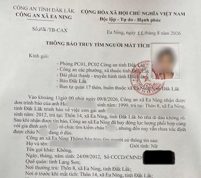 Bé gái 14 tuổi để lại thư tay, mất tích 17 ngày: Bất ngờ nơi tìm thấy - Ảnh 1.