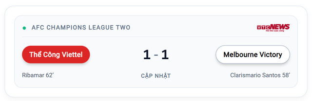 Cập nhật kết quả Thể C&ocirc;ng Viettel vs Melbourne Victory ng&agrave;y 16/9, tỷ số mới nhất - Ảnh 1.