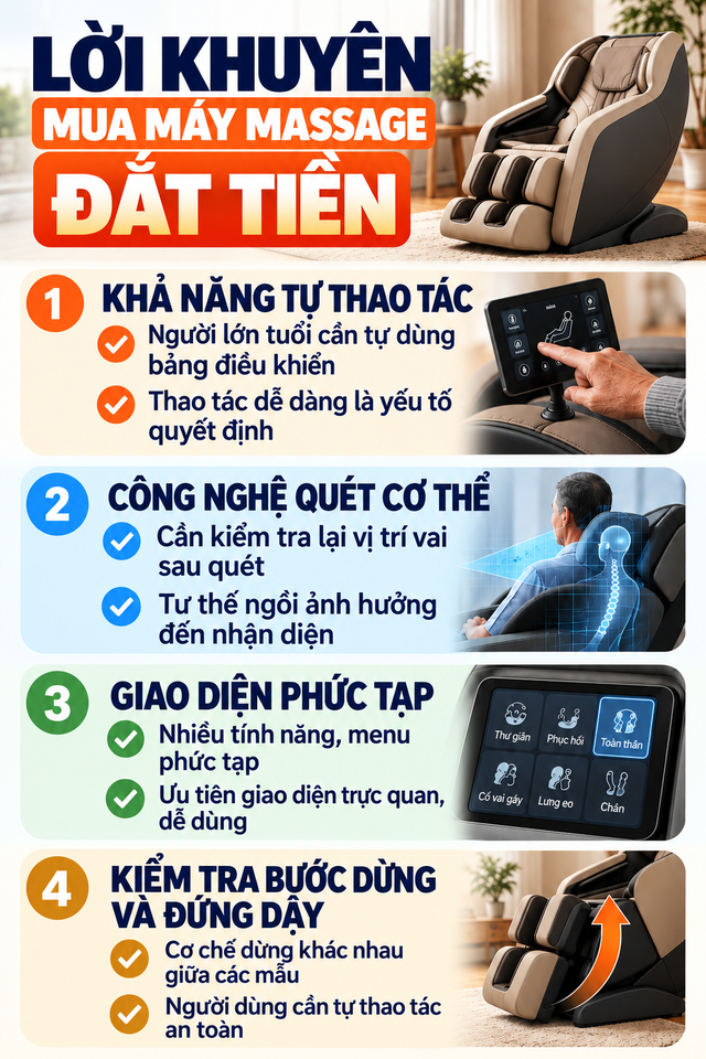 Lời khuy&ecirc;n trước khi mua ghế massage đắt tiền - Ảnh 3.