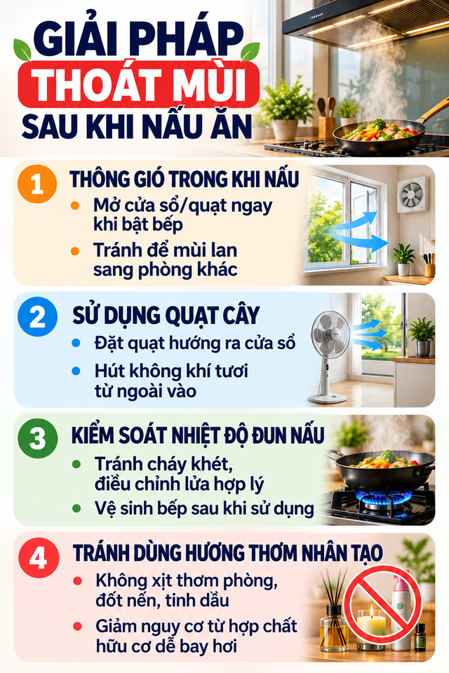 Giải ph&aacute;p tho&aacute;t m&ugrave;i hiệu quả sau khi nấu ăn kh&ocirc;ng cần m&aacute;y h&uacute;t m&ugrave;i - Ảnh 2.
