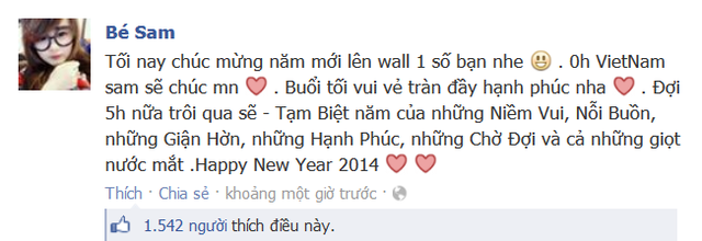  	Bé Sam cũng gửi lời chúc mừng năm mới tới mọi người.