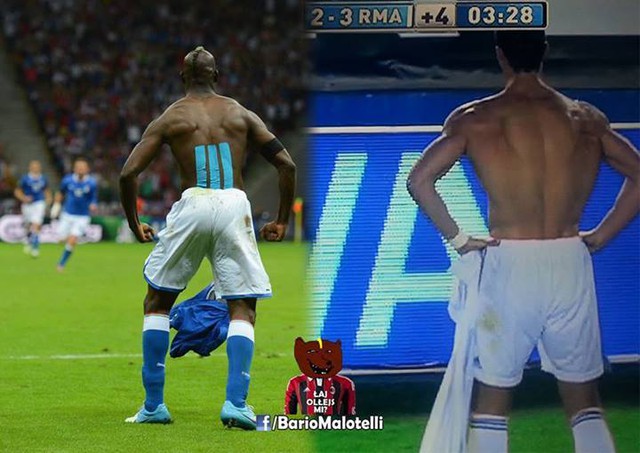
	Phần thi thể hình giữa Balotelli và Ronaldo bắt đầu