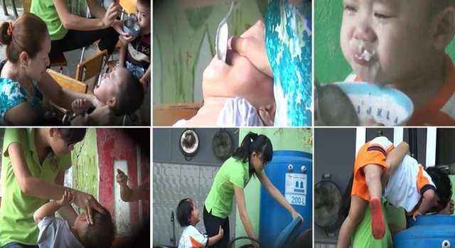 
	Những hình ảnh bạo hành trẻ ở cơ sở mầm non tư thục Phương Anh cắt ra từ clip