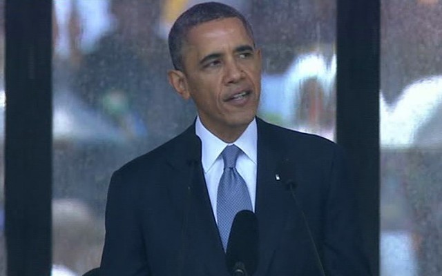 Tổng thống Mỹ Barack Obama phát biểu tại lễ tang.