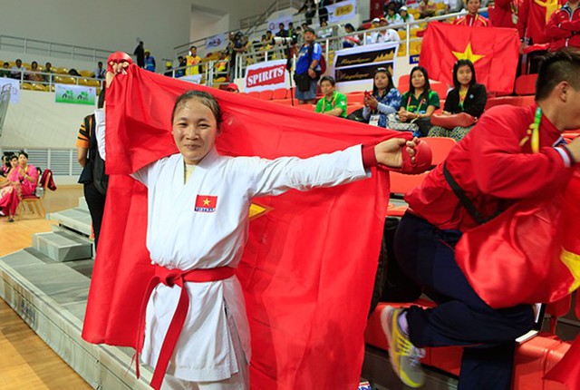 
	Huy chương Vàng thứ 19. Bộ môn Karatedo

	VĐV Lăng Thị Hoa - Nội dung: Đối kháng nữ hạng cân 68kg