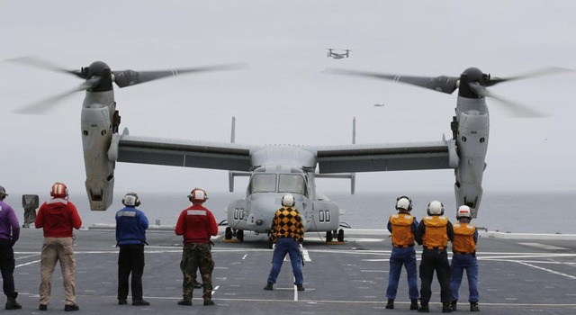 Máy bay MV-22 Osprey do Công ty trực thăng Bell Helicopter Textron và Tập đoàn Boeing phối hợp sản xuất. Nó có chiều dài 17,5 m và sải cánh 14 m.