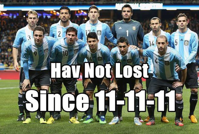 	Từ 11/11/2011, tuyển Argentina chưa thua trận nào