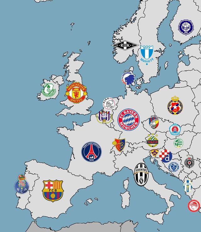 
	Bản đồ bóng đá châu Âu mùa giải vừa qua