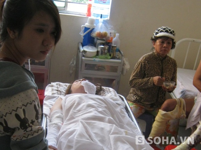 Chị Huôi bị bỏng 30% và đang được cấp cứu tại bệnh viện Chợ Rẫy
