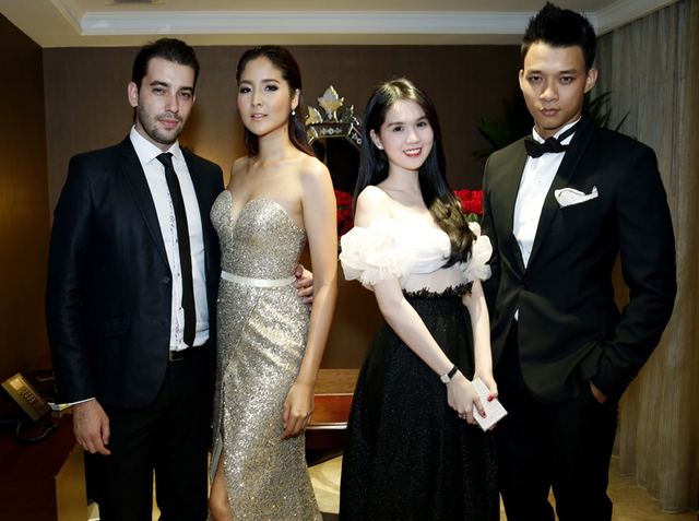 	Đứng cạnh Hoa hậu Hoàn vũ Thái Lan nhưng Ngọc Trinh vẫn tỏa sáng nhờ làn da trắng nuột nà và gương mặt xinh đẹp.
