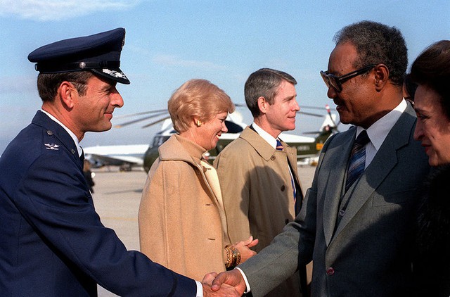 Tổng thống Gaafar Nimeiry trong chuyến thăm Mỹ năm 1983
