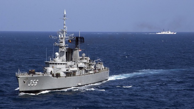 Tàu chiến của hải quân Indonesia. Chính quyền Jakarta lo sợ Trung Quốc sẽ đòi chủ quyền vùng biển của Indonesia - Ảnh: Academic.ru