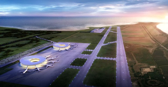 	Phối cảnh tổng thể sân bay trị giá 200 triệu USD ở bờ biển phía đông của Triều Tiên.