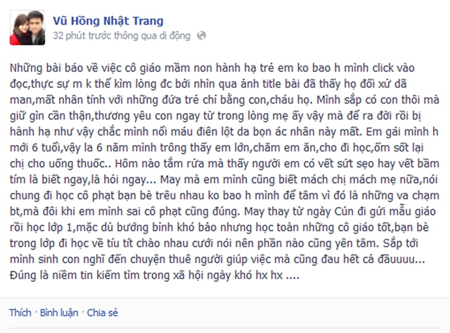  	Ca sĩ Vũ Hồng Nhật Trang: 