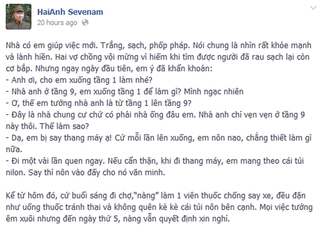 Nghe diễn viên Hải Anh tếu táo chuyện người giúp việc