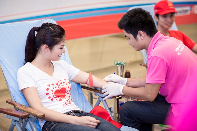 	Đây là lần thứ 5 cô tham gia hiến máu.