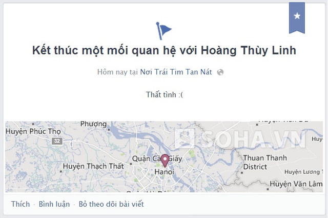 Tình trạng mối quan hệ của sao Việt trên Facebook