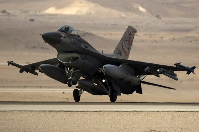 Máy bay chiến đấu F-16I của Israel tham gia cuộc tập trận.