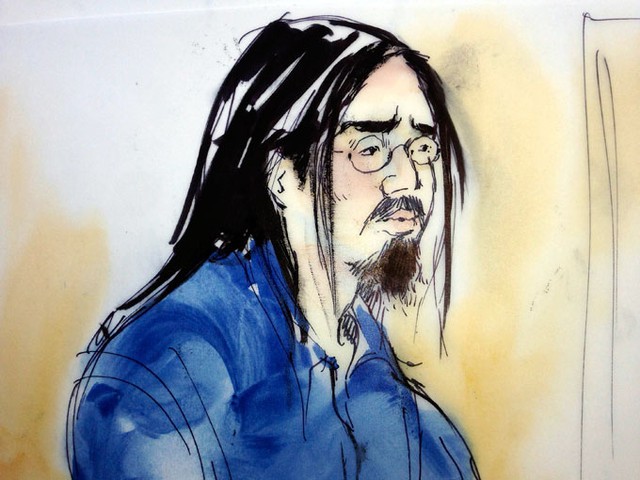  	Tranh vẽ Nguyễn Ngô Sinh Vinh tại phiên tòa.